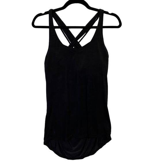 Athleta Transcendence Black Stripe Tank Bra Active Top Size Small - Picture 2 of 9